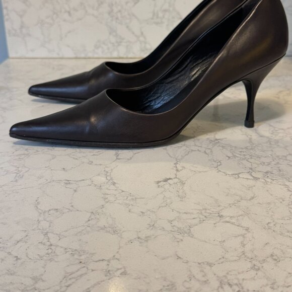 Prada Ebony (Dark Brown) Nappa Vitello leather pump - Picture 8 of 13